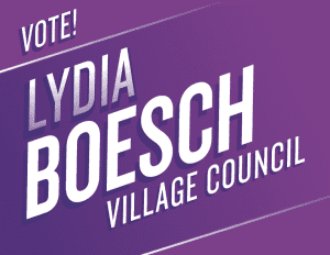 a vote Lydia Boesch campaign sign
