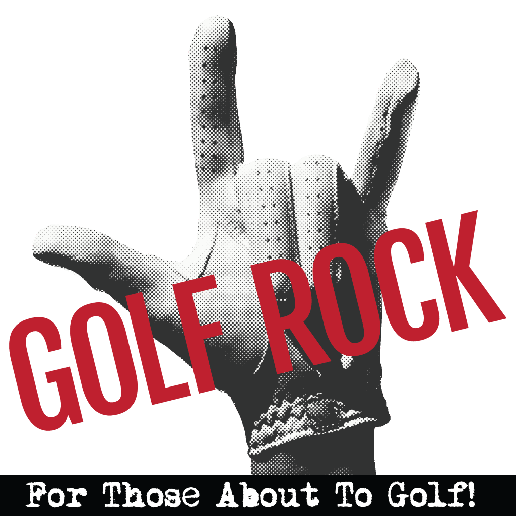 golf rock logo with gloved hand