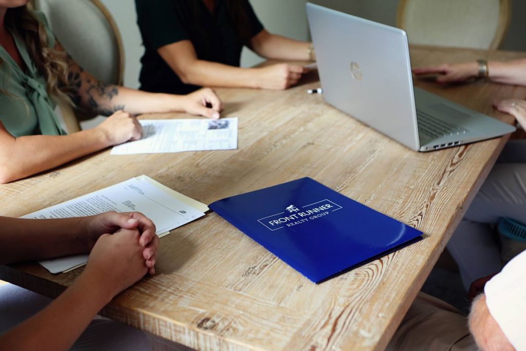 closeup of conference room table